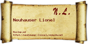 Neuhauser Lionel névjegykártya
